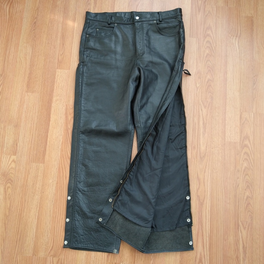 Black Leather Motorcycle Pants